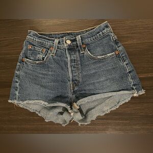 Levi's Dark Blue Denim Shorts for Women Button Closure size 24” waist